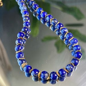 Stunning Vintage Lapis Lazuli Necklace 30”